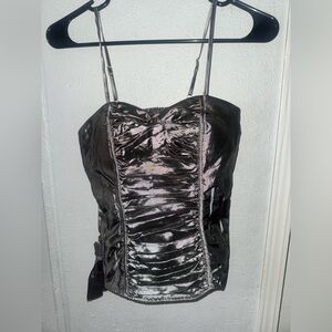 Cotton Express Shiny Black Satin Camisole